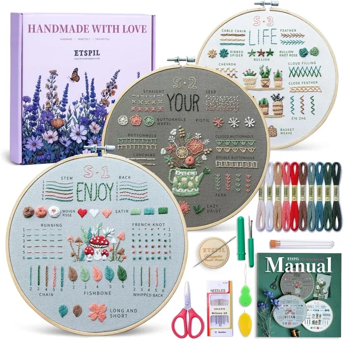 ETSPIL Embroidery Kit with Video Guidance