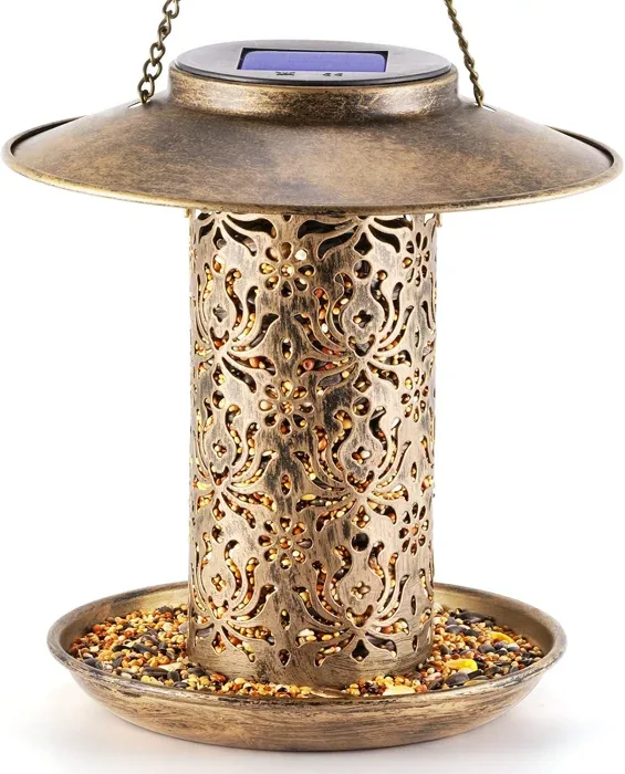 SWEETFULL Solar Feeder with Flower Pattern