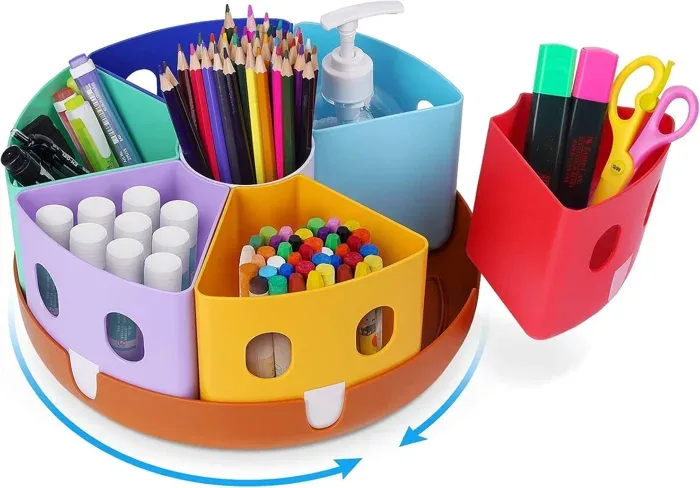 GAMENOTE Large Rotating Art Supply Caddy