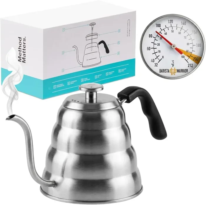 Gooseneck Thermometer Kettle in Silver