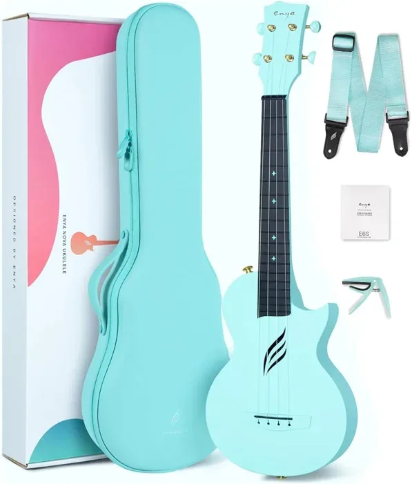 Enya NOVA U Carbon Fiber Concert Ukulele 23 Inch Blue