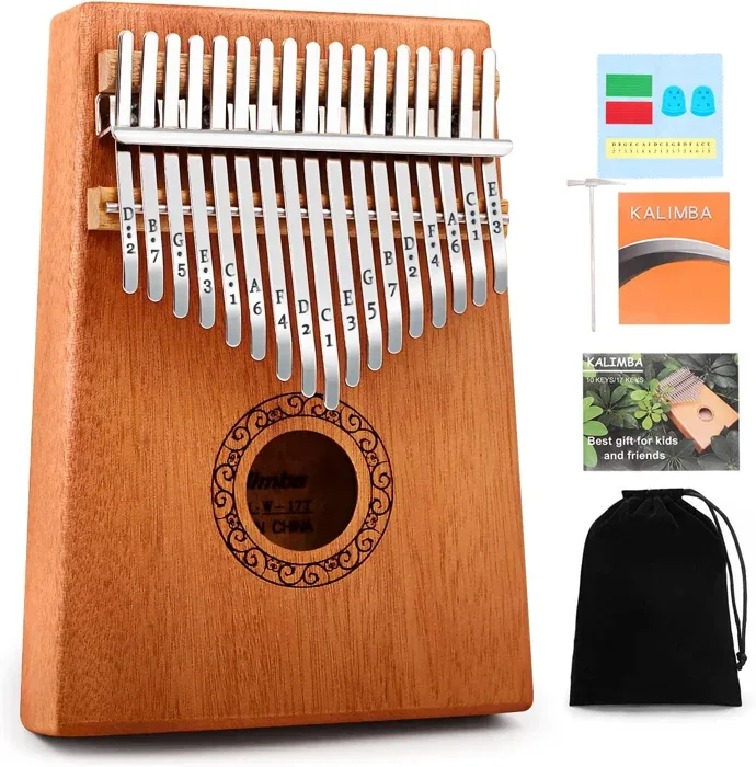 YUNDIE Brown 17-Key Kalimba Thumb Piano