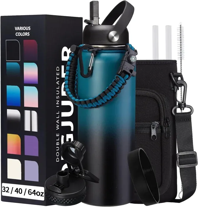 Vacuum Insulated Stainless Steel Water Bottle 40oz with Accessories