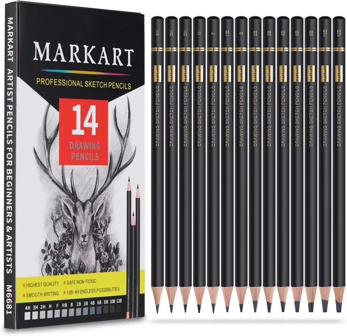 MARKART 14 Piece Graphite Sketching Pencil Set