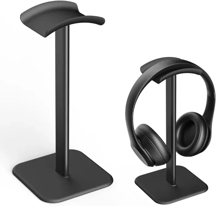 Minimalist Aluminium Alloy Desktop Headphone Stand Black