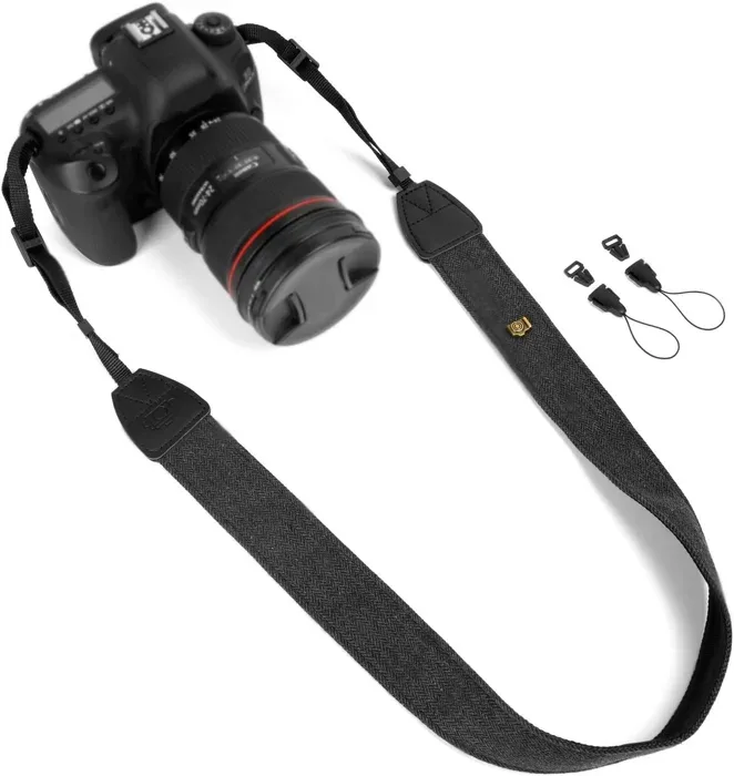 WANBY Black Canvas Quick Release Camera Strap
