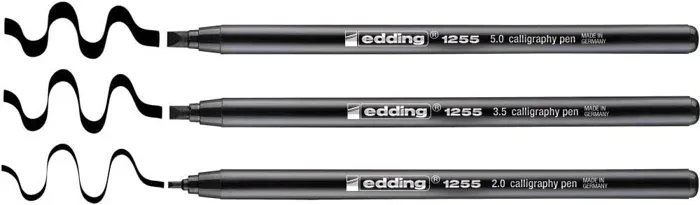 Edding 1255 Calligraphy Fibre Pen Set Black