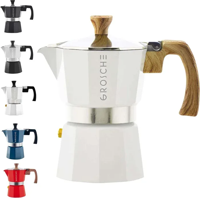GROSCHE Milano 3-Cup White Moka Pot