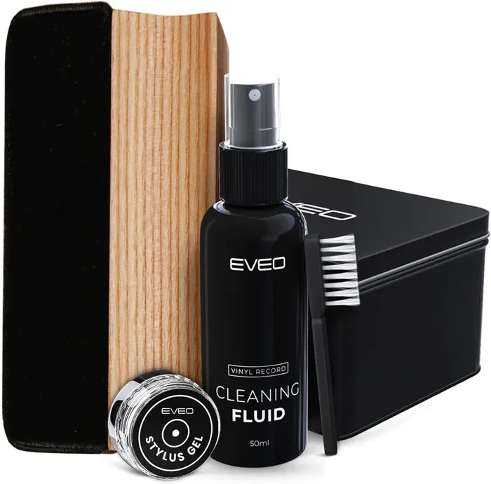 EVEO 4-in-1 Vinyl Record Cleaning Kit with Stylus Gel