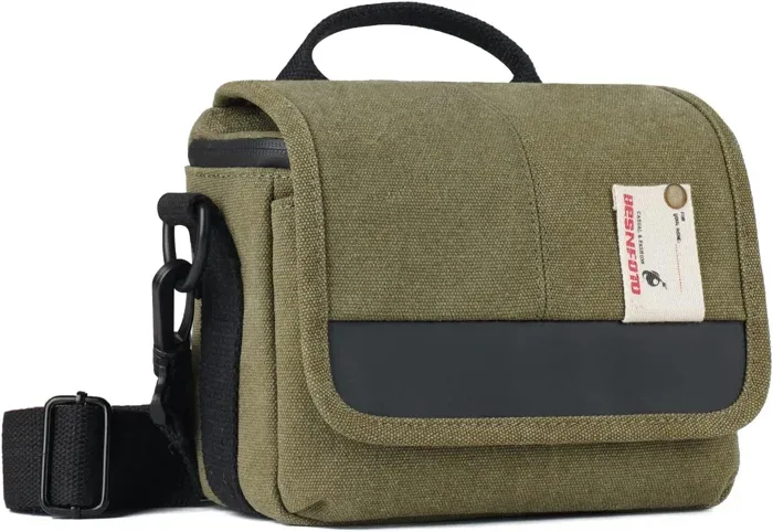 Besnfoto Small Canvas Crossbody Camera Shoulder Purse