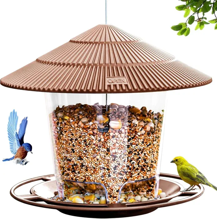 Hanizi Wild Bird Seed Feeder, Brown