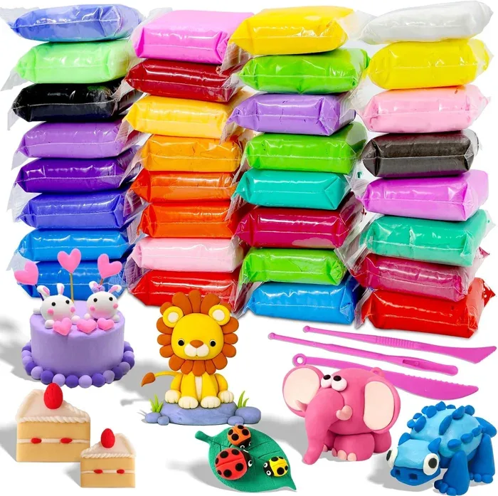 MuseLuxe Air Dry Modelling Clay Kit 32 Colours