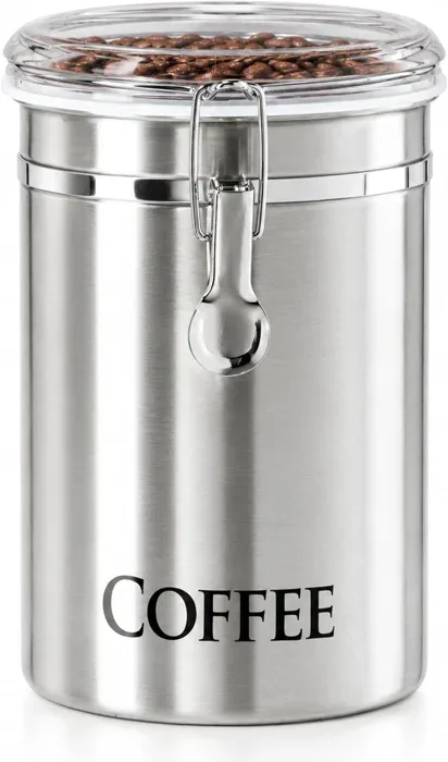 Oggi Large Stainless Steel Coffee Canister Clamp Lid
