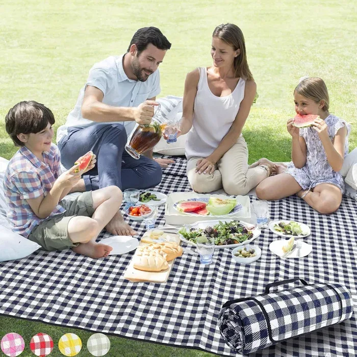 ZAZE Blue and White Picnic Blanket