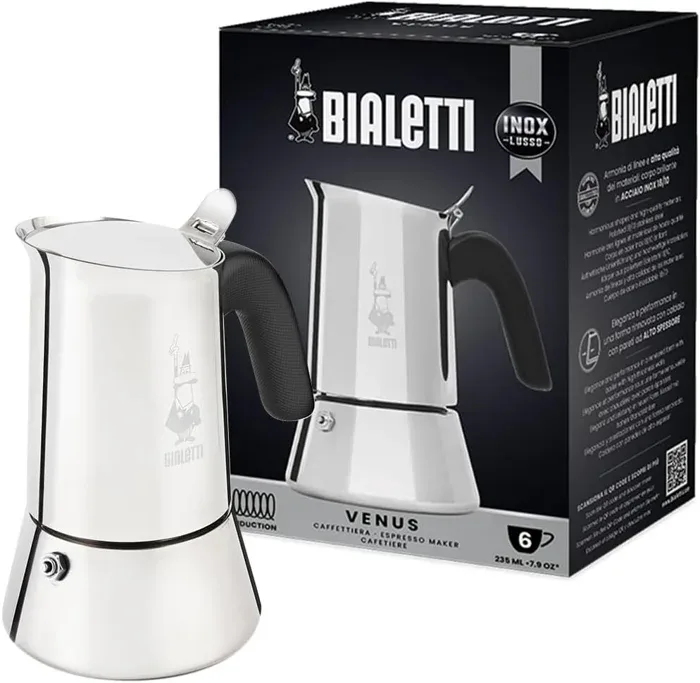 Bialetti Venus Induction 6-Cup Silver Coffee Maker