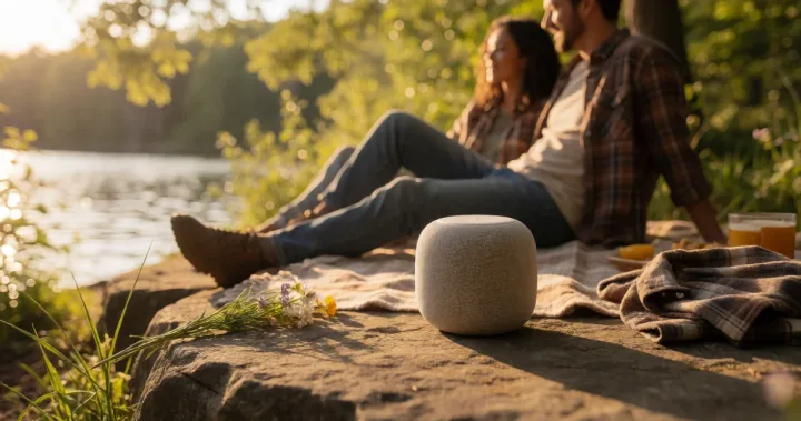Editorial illustration for Portable Bluetooth Speakers: Thoughtful Gifts for Outdoor Music Lovers