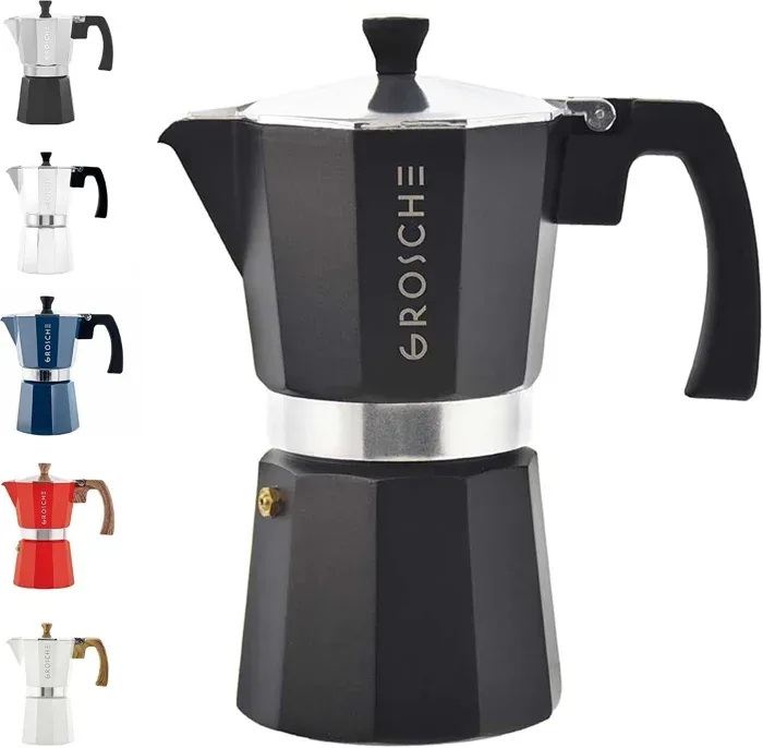 GROSCHE Milano 6-Cup Black Moka Pot
