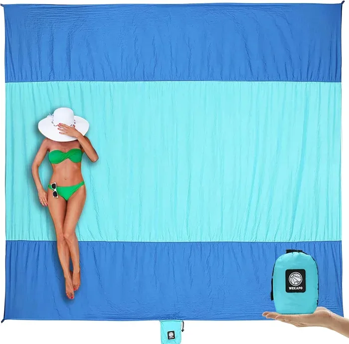 WEKAPO Seven Foot Square Beach Blanket